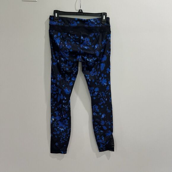 Lululemon Inspire Tight II Full-On Luxtreme Mesh Black Blue Size 6 Athletic Gym - Picture 2 of 6